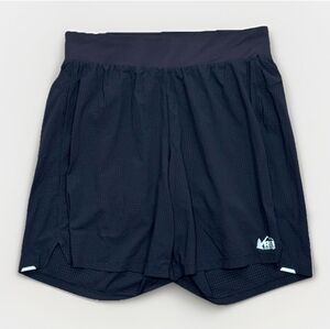 REI Co-Op Mens Black Lined RipStop Running Shorts XXL 7" Inseam